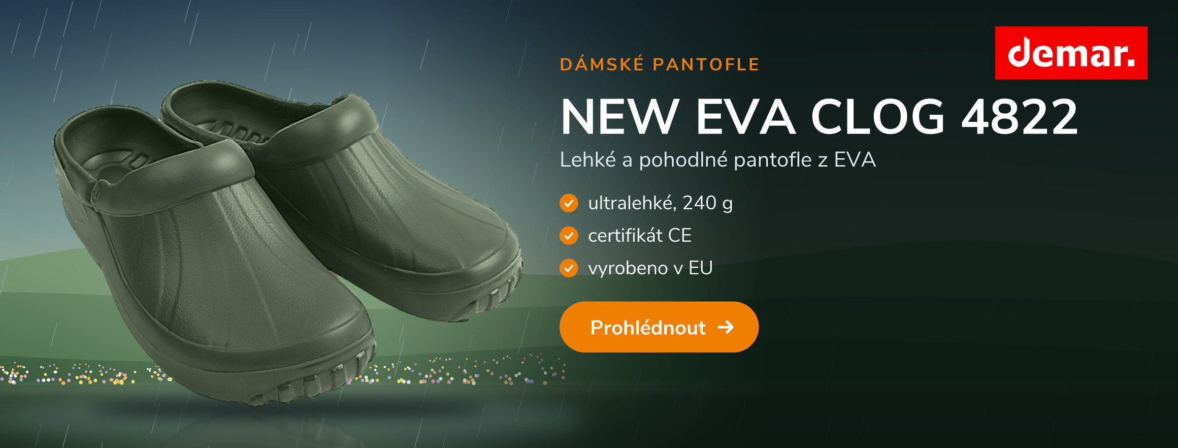 Dámské pantofle Demar NEW EVA CLOG 4822 zelené